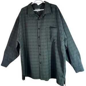 Smokey Joes Men’s Long Sleeve Button Down Shirt Sz XXXL Forest Green Dadcore